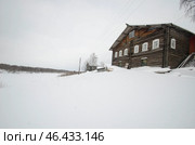 Деревня Кимжа. Красивая северная деревня зимой. Стоковое фото, фотограф Яковлев Сергей / Фотобанк Лори
