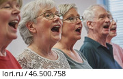 Senior choir singing with passion and enthusiasm. Стоковое AI-видео, аниматор Юрий Поздников / Фотобанк Лори