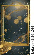 Golden glitter flowing around golden frame on dark background. Стоковое AI-видео, аниматор Юрий Поздников / Фотобанк Лори
