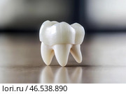 Dental implant, toothache concept on abstract background. Стоковое AI-изображение, AI-художник Станислав Тарко / Фотобанк Лори