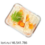 Чаша вкусного заливного на белом фоне. Стоковое фото, фотограф Pixel_shot / Фотобанк Лори