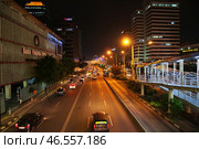 Jakarta / Indonesia - 28 Jul 2016: The view on Jakarta at night, Indonesia. Редакционное фото, фотограф Сергей Стрелков / Фотобанк Лори