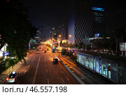 Jakarta / Indonesia - 28 Jul 2016: The view on Jakarta at night, Indonesia. Редакционное фото, фотограф Сергей Стрелков / Фотобанк Лори