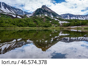 Камчатский край. Озеро Тахколоч и горный массив Вачкажец. Стоковое фото, фотограф Елена Верещака / ТАСС / Фотобанк Лори