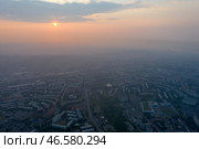 Красноярск. Смог над городом на рассвете (2019 год). Стоковое фото, фотограф Андрей Самсонов / ТАСС / Фотобанк Лори