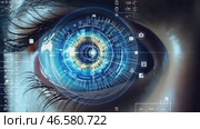 Modern cyber woman with matrix eye concept. Стоковое AI-видео, аниматор Ирина Старикова / Фотобанк Лори