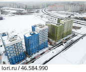 Москва. Вид на многоэтажные жилые дома в районе Некрасовка Юго-Восточного административного округа (2020 год). Стоковое фото, фотограф Михаил Джапаридзе / ТАСС / Фотобанк Лори