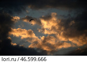 Мотопарапланерист во время полета. Стоковое фото, фотограф Владимир Смирнов / ТАСС / Фотобанк Лори
