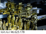 MOSCOW REGION, RUSSIA - MARCH 29, 2018: Making religious service items at the Sofrino factory of ecclesiastical products for the Russian Orthodox Church in the Moscow Region. Стоковое фото, фотограф Терещенко Михаил / ТАСС / Фотобанк Лори