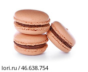 Вкусные макаруны на белом фоне. Стоковое фото, фотограф Pixel_shot / Фотобанк Лори