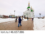 Город Ялуторовск. Сретенский собор зимой. Редакционное фото, фотограф Александр Тараканов / Фотобанк Лори