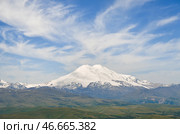 Республика Кабардино-Балкария. Вид на Эльбрус с плато Канжол. Стоковое фото, фотограф Александр Манзюк / ТАСС / Фотобанк Лори