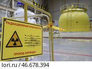 Табличка "Радиационная опасность! Проход запрещен" на территории атомной электростанции. Стоковое фото, фотограф Сергей Булкин/NEWS.ru / ТАСС / Фотобанк Лори