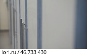 Closeup of closed cells in cloakroom. Стоковое фото, фотограф David Kashakhi / Фотобанк Лори