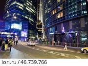 Бизнес-центр "Москва-Сити". Ночной вид (2024 год). Стоковое фото, фотограф Александр Тараканов / Фотобанк Лори