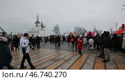 Город Ялуторовск. Народное гулянье на масленицу. Редакционное видео, видеограф Александр Тараканов / Фотобанк Лори