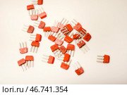 Old transistors on a white background. Electronic elements. Стоковое фото, фотограф Valeriy Lushchikov / Фотобанк Лори