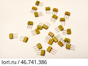 Old transistors on a white background. Electronic elements. Стоковое фото, фотограф Valeriy Lushchikov / Фотобанк Лори