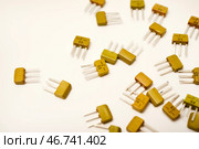 Old transistors on a white background. Electronic elements. Стоковое фото, фотограф Valeriy Lushchikov / Фотобанк Лори