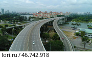 Singapore Aerial View on Highway. Стоковое фото, фотограф David Kashakhi / Фотобанк Лори