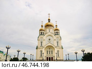 Хабаровск. Вид на Спасо-Преображенский кафедральный собор на площади Славы (2018 год). Стоковое фото, фотограф Валерия Рожкова / Фотобанк Лори