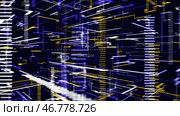 Abstract technological animation with constantly building chart appearing on the dark background. Стоковая иллюстрация, иллюстратор David Kashakhi / Фотобанк Лори