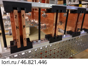 Медные шины в электротехническом оборудовании. Copper busbars in electrical equipment. Стоковое фото, фотограф Юрий Пуликов / Фотобанк Лори