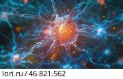 Neural cells of the brain, scientific illustration. Стоковое AI-видео, аниматор Ирина Ручушкина / Фотобанк Лори