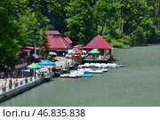 Gudauta, Abkhazia - June 3. 2018. Landscape with Highland Lake Ritsa. Редакционное фото, фотограф Володина Ольга / Фотобанк Лори