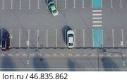 Empty parking in Parking Lot, Top View. Стоковое видео, видеограф Михаил Матвеев / Фотобанк Лори