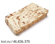 Кусочек вкусного мраморного халвы на белом фоне. Стоковое фото, фотограф Pixel_shot / Фотобанк Лори