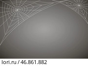 Concentric white web on a gray background. Стоковая иллюстрация, иллюстратор Vladislav_v / Фотобанк Лори