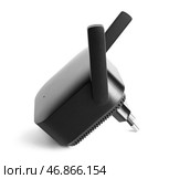 Черный повторитель WiFi на белом фоне. Стоковое фото, фотограф Pixel_shot / Фотобанк Лори
