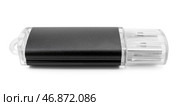 Черный USB-накопитель на белом фоне. Стоковое фото, фотограф Pixel_shot / Фотобанк Лори