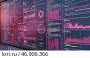 Futuristic technological data analysis displaying on multiple screens. Стоковое AI-видео, аниматор Юрий Поздников / Фотобанк Лори