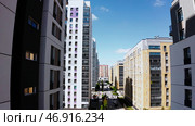 Academic district, Yekaterinburg city.Stock footage.A large new district of Yekaterinburg with high-rise new buildings,parking lots and parks and roads with cars. Стоковое фото, фотограф David Kashakhi / Фотобанк Лори
