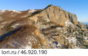 Rocky landscapes of great nature on clear winter day will fascinate any person with their powerful beauty. Стоковое фото, фотограф David Kashakhi / Фотобанк Лори