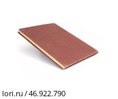 Old book in brown cover with white sheets isolated on a white background. Стоковое фото, фотограф Елена  Попкова / Фотобанк Лори