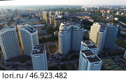 Top view of a modern residential complex with high beautiful houses. Стоковое фото, фотограф David Kashakhi / Фотобанк Лори