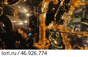 Hong Kong, China - April, 2018: Top view of Hong Kong, colorful night life, cityscape. Редакционное фото, фотограф David Kashakhi / Фотобанк Лори