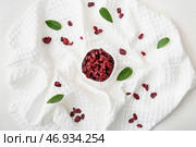 Чаша с вкусной сушеной клюквой на светлом фоне. Стоковое фото, фотограф Pixel_shot / Фотобанк Лори
