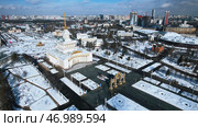 Beautiful urban landscape with historical center and square in winter. Стоковое фото, фотограф David Kashakhi / Фотобанк Лори