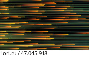 Beautiful colorful glowing lines move horizontally on black background. Стоковая иллюстрация, иллюстратор David Kashakhi / Фотобанк Лори
