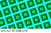 Mosaic blinking background with the field of green squares getting closer. Стоковая иллюстрация, иллюстратор David Kashakhi / Фотобанк Лори