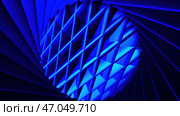 Metallic grid of narrow stripes forming rotating tube shaped green figure. Стоковое фото, фотограф David Kashakhi / Фотобанк Лори