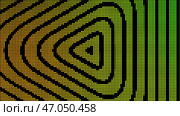 Black silhouettes of triangles with smoothed angles in front of colorful gradient green and yellow squares, seamless loop. Стоковая иллюстрация, иллюстратор David Kashakhi / Фотобанк Лори