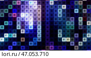 Neon bright purple cubes shimmer with different colors . Стоковая иллюстрация, иллюстратор David Kashakhi / Фотобанк Лори