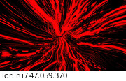 Abstract red narrow fluctuating lines on a black background. Стоковая иллюстрация, иллюстратор David Kashakhi / Фотобанк Лори