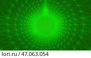 Centralized tunnel with circular grid in virtual space. Стоковая иллюстрация, иллюстратор David Kashakhi / Фотобанк Лори
