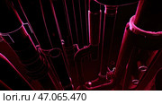 Motion.Multicolored pipes in animations illuminated by a laser move in different directions. Стоковая иллюстрация, иллюстратор David Kashakhi / Фотобанк Лори
